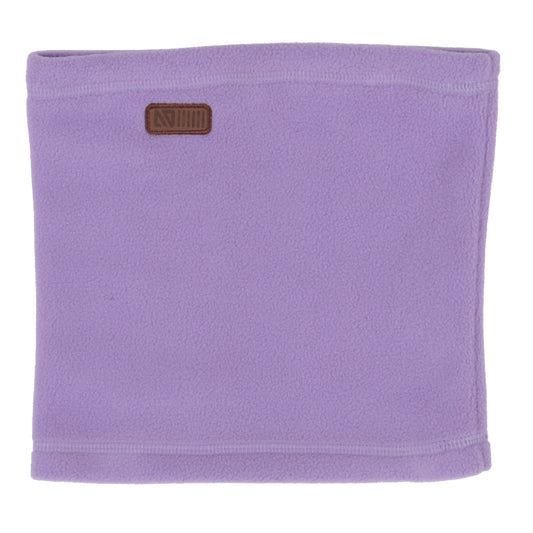 Cache-cou en polar - Nanö (Copie) de couleur mauve, en tissu polaire doux, pour enfant, vue de face sur fond blanc.
