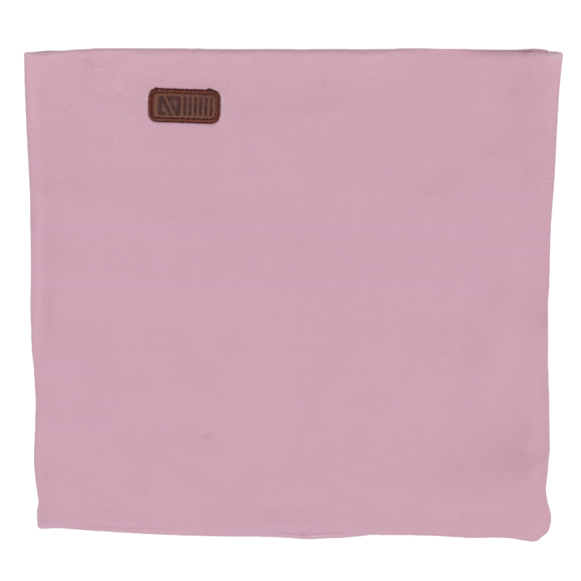 Cache-Cou d'hiver - Nanö rose clair en tissu doux polaire, pour enfant, vue de face sur un fond blanc.
