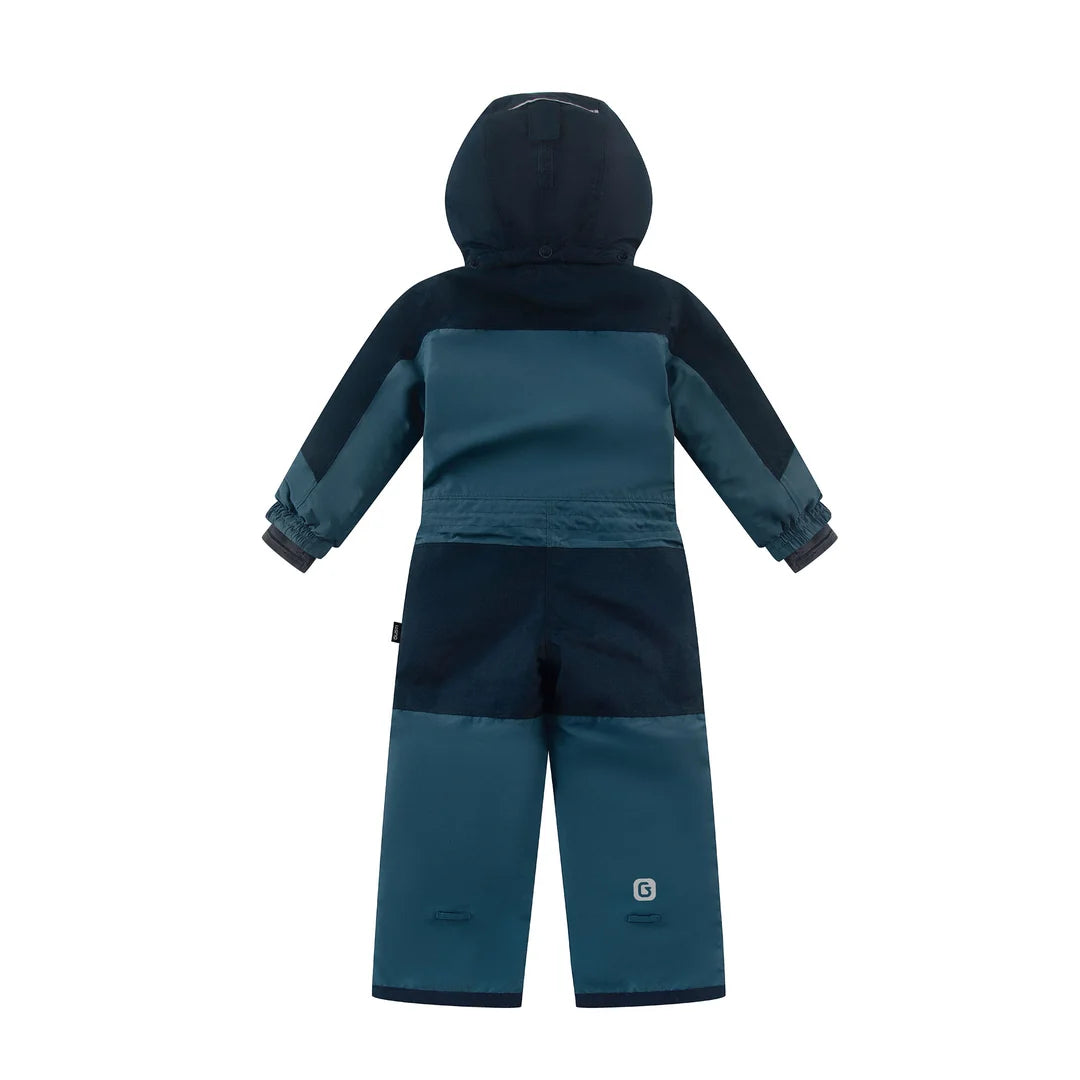Habit de neige Blizzard - Gusti bleu marine et bleu sarcelle à capuche pour enfant vue de dos