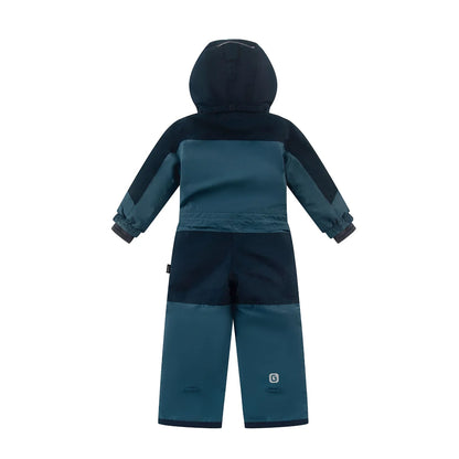 Habit de neige Blizzard - Gusti bleu marine et bleu sarcelle à capuche pour enfant vue de dos