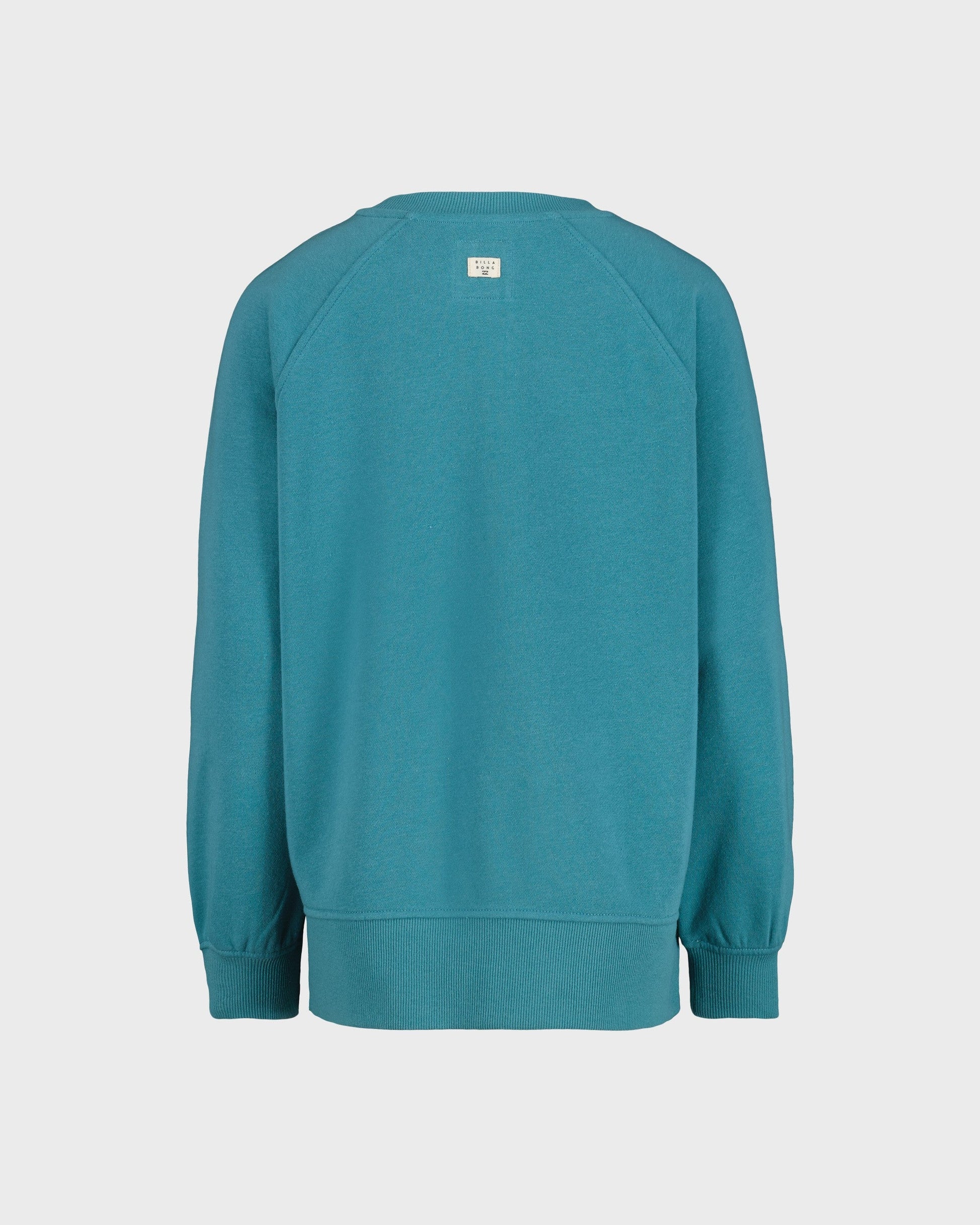 Chandail - Billabong bleu turquoise en tissu coton, coupe décontractée, vue de dos.