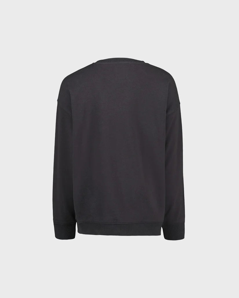 Chandail - Billabong noir en coton, style simple à manches longues, pour enfant, vue de dos.