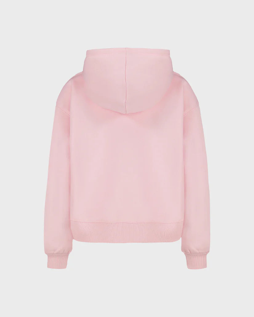 Hoodie - Billabong rose pâle en coton, style classique avec capuche, vue de dos pour enfant.