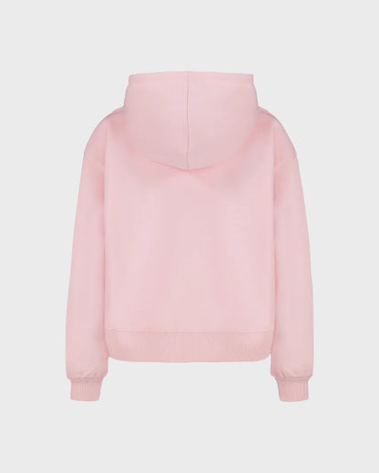 Hoodie - Billabong rose pâle en coton, style classique avec capuche, vue de dos pour enfant.