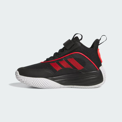 Espadrilles Ownthegame 3.0K - Adidas noires et rouges, style montante, matière textile et synthétique, pour enfant, vue de profil