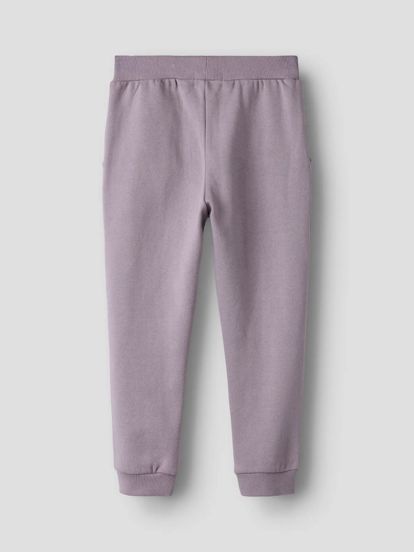 Pantalon - Name It mauve clair en coton polyester pour enfant, taille ajustable, vue de dos, position 2 portrait.