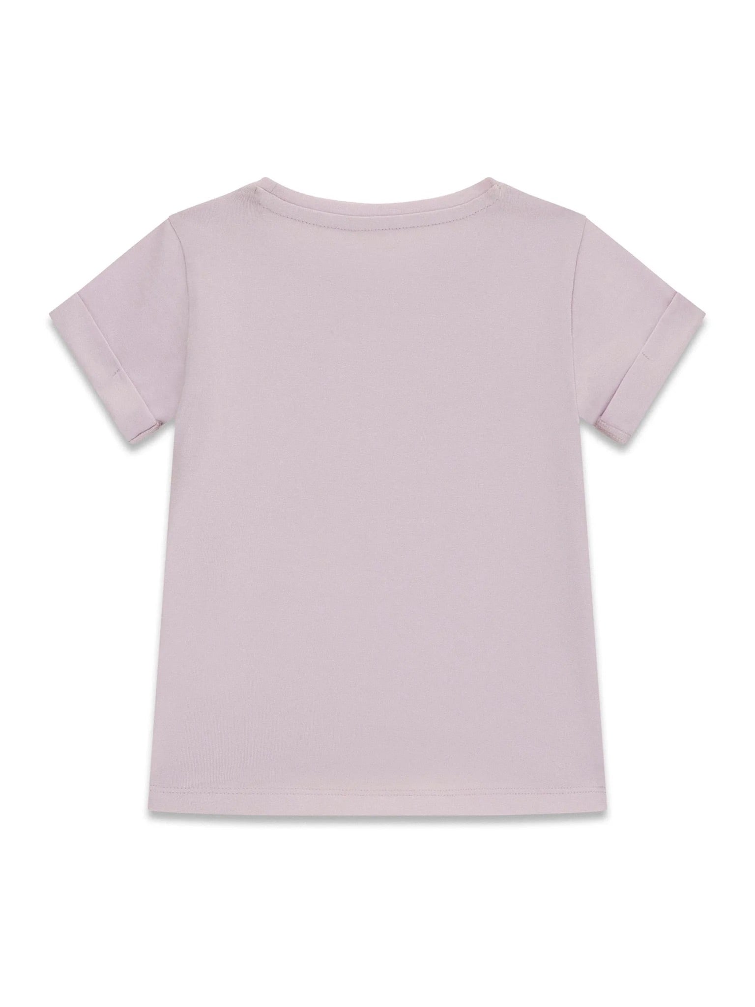 T-Shirt - Guess pour enfant fille, couleur rose pâle, manches courtes, en coton, vue de dos.