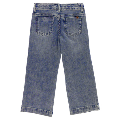 Jeans - Nanö en denim bleu clair, coupe droite, vue de dos, pour enfant.