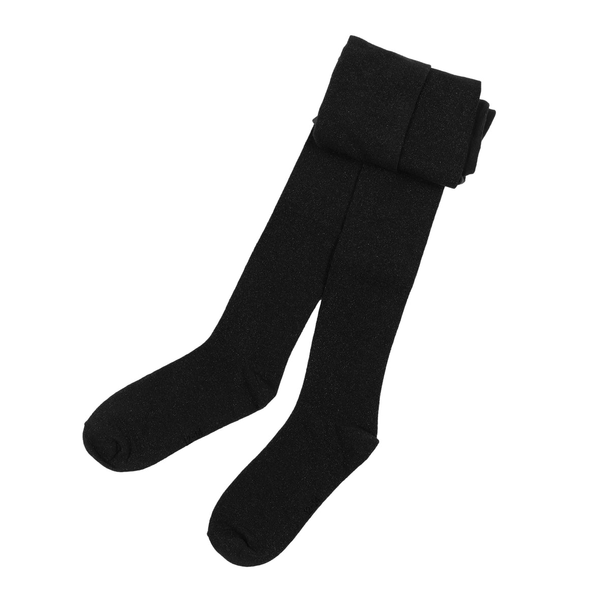 Paire de collants noirs opaques avec ceinture élastique, présentés à plat, vue de face