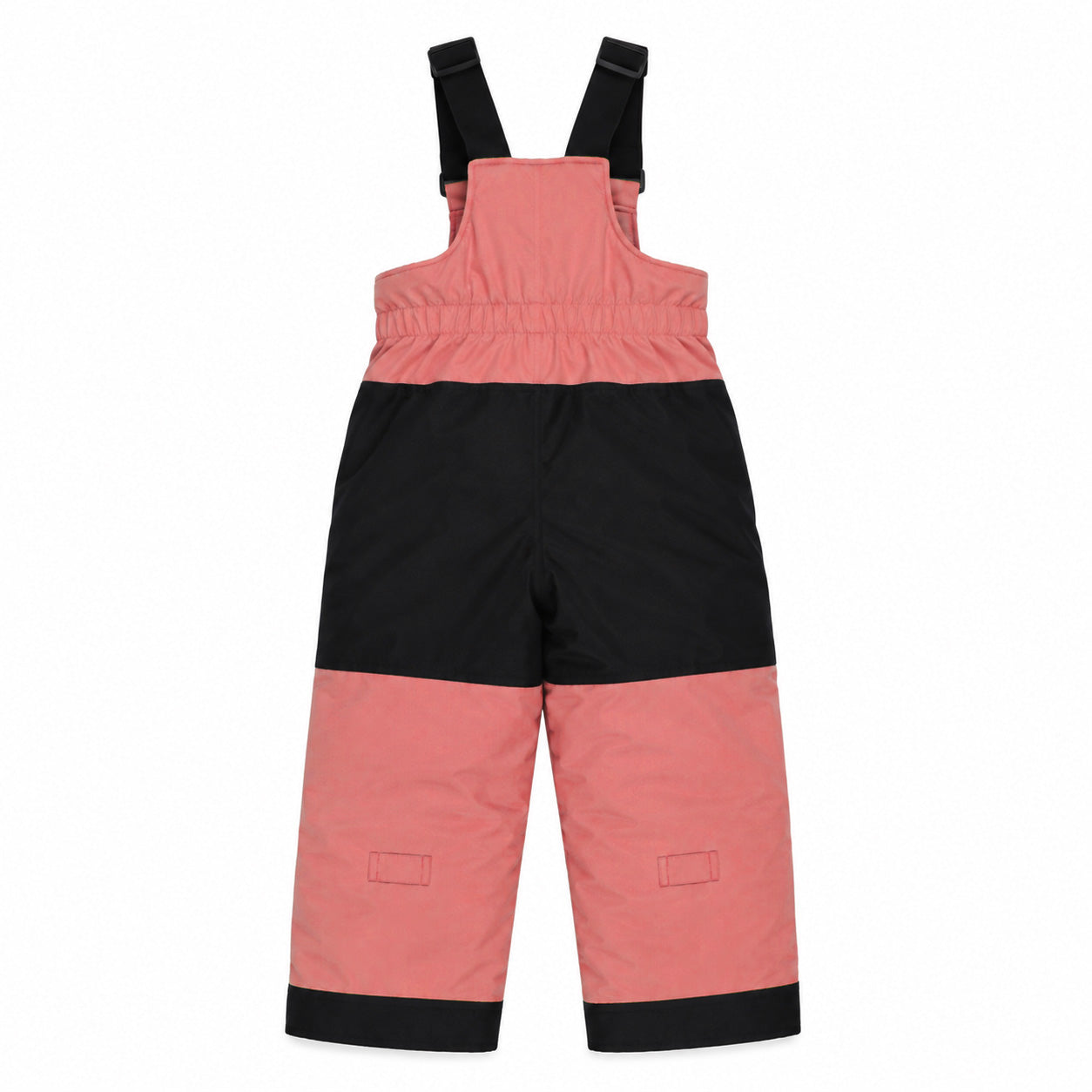 Habit de neige - Peluche & Tartine bicolore rose et noir en tissu imperméable pour enfant, vue de dos.