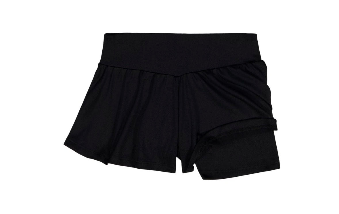 Ensemble Jupe-Short - Under Armour noir en coton polyester, style sportif pour enfant, vue de face, fond blanc, galerie 3.