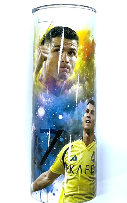 Ronaldo yellow insulated bottle with a sleek design, perfect for keeping beverages hot or cold on the go.