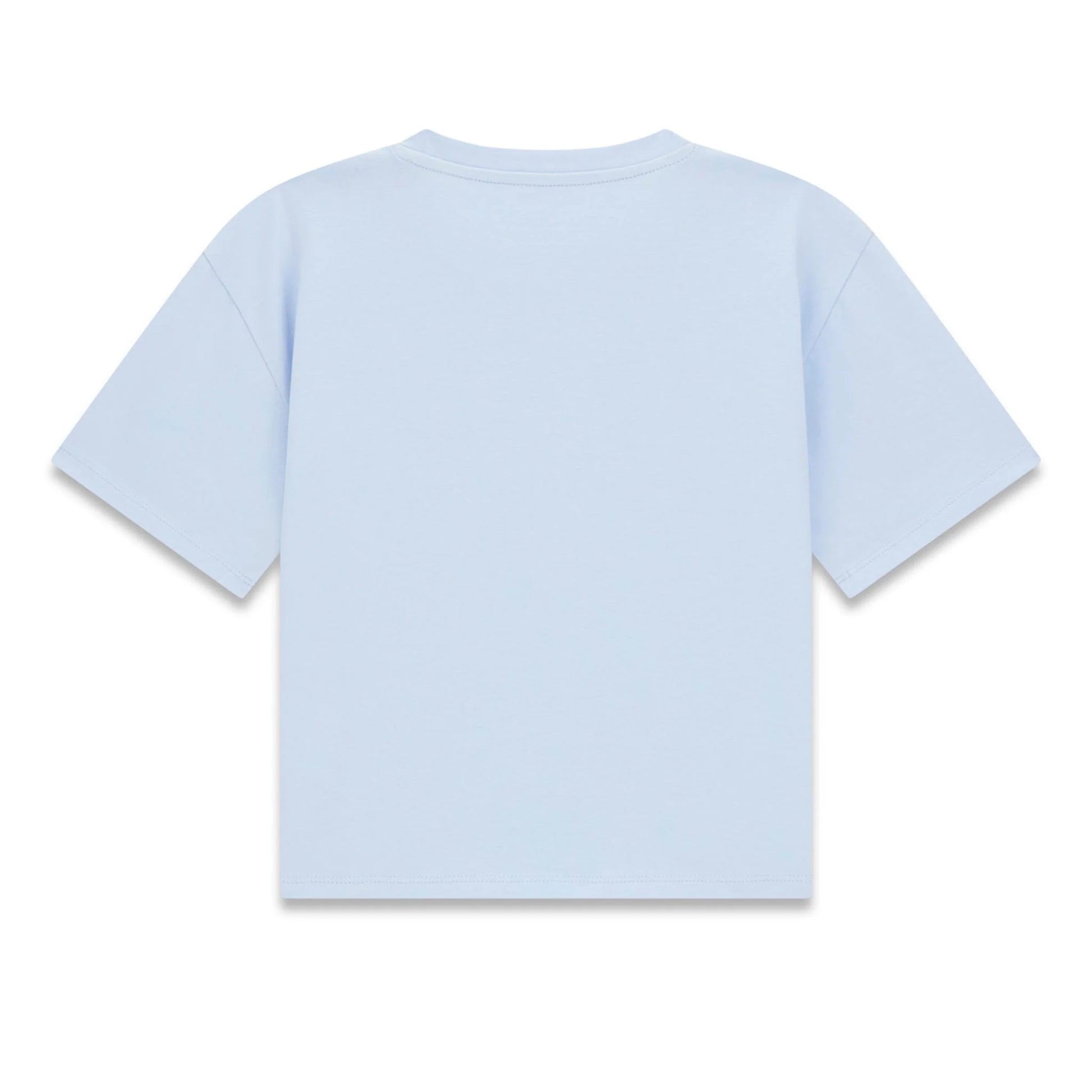 T-Shirt - Guess bleu clair en coton et élasthanne pour enfant, vue de dos avec manches courtes et col rond