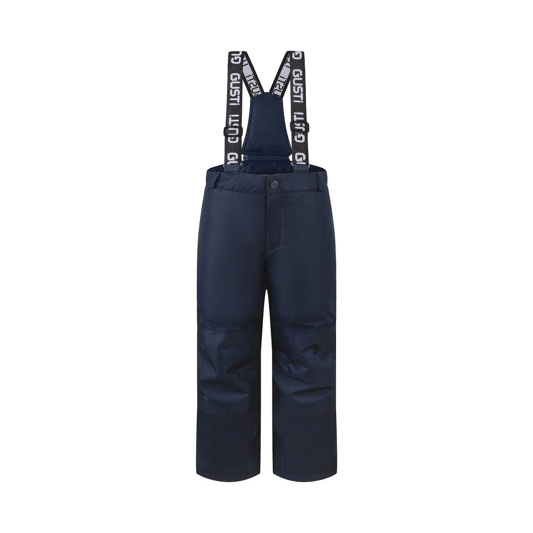 Habit de neige Gypsy - Gusti bleu marine pour enfant, pantalon à bretelles ajustables, vue de face