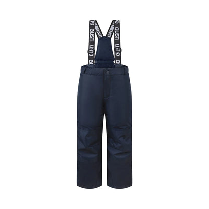 Habit de neige Gypsy - Gusti bleu marine pour enfant, pantalon à bretelles ajustables, vue de face