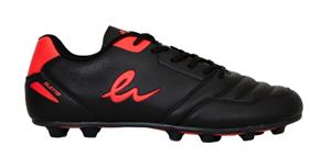 Chaussures de soccer - Eletto noires avec détails rouges, cuir synthétique, style crampons, vue latérale droite