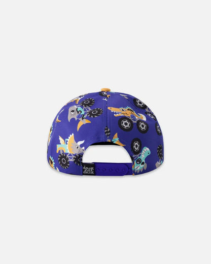 Casquette - Deux Par Deux bleu à imprimé camions monster trucks, réglable, pour garçon, vue de dos