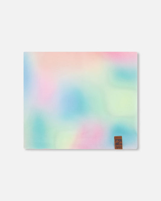 Cache-cou Mi-Saison - Deux Par Deux multicolore pastel en polyester et élasthanne, pour enfant, vue de face avec étiquette visible.