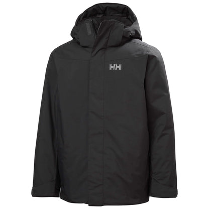 Manteau d'hiver Orionpeak - Helly Hansen noir à capuche et style sobre vue de face
