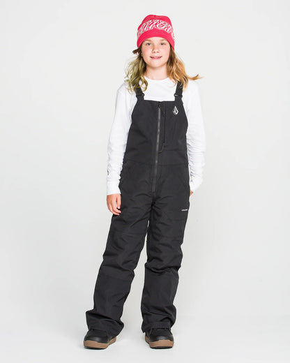 Salopette de neige Barkley Ins Bib - Volcom noire pour fille portée sur modèle vue de face