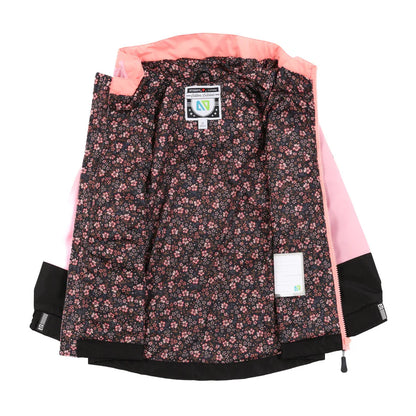 Manteau Mi-Saison - Nanö doublure fleurie noire et rose avec traitement déperlant et fermeture YKK robuste