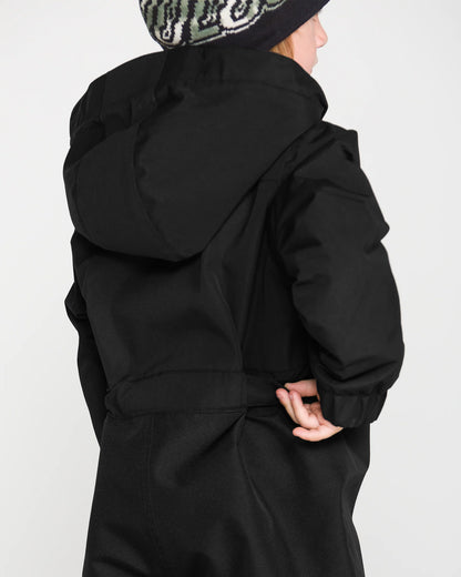 Habit de neige Little Flurry - Volcom noir à capuche pour enfant vu de dos