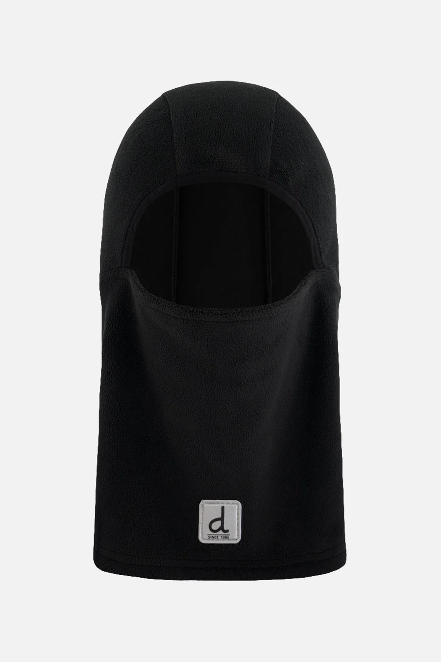 Cagoule en polar - Deux Par Deux noire en tissu polaire, pour enfant, vue de face, couvrant tête et cou.