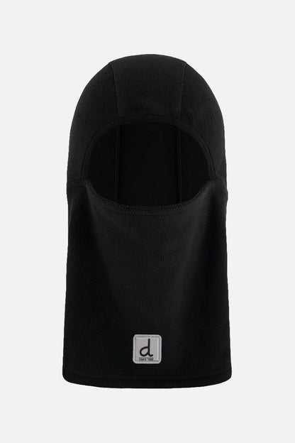 Cagoule en polar - Deux Par Deux noire en tissu polaire, pour enfant, vue de face, couvrant tête et cou.