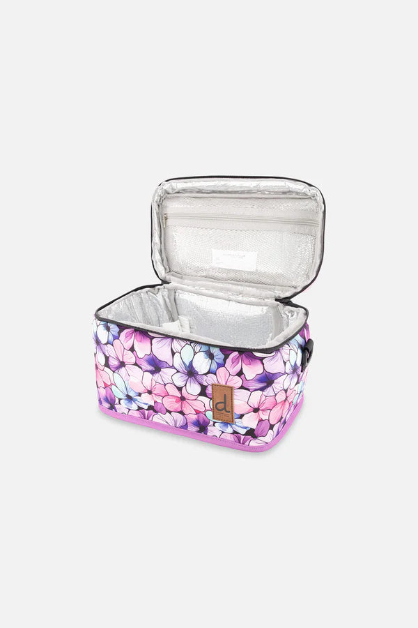 Boîte à lunch noir imprimé fleurs - Deux Par Deux