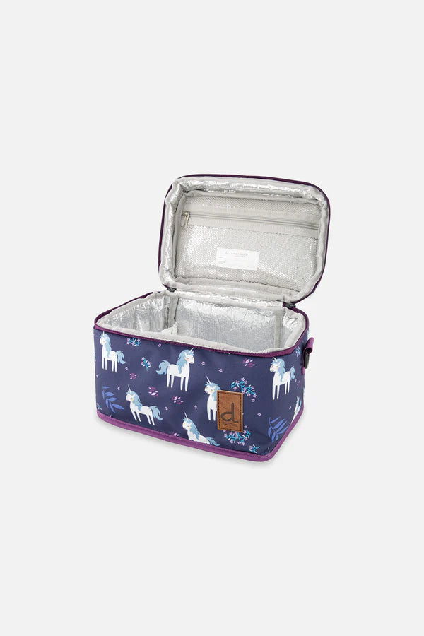 Boîte à lunch bleu et violet imprimé licornes - Deux Par Deux
