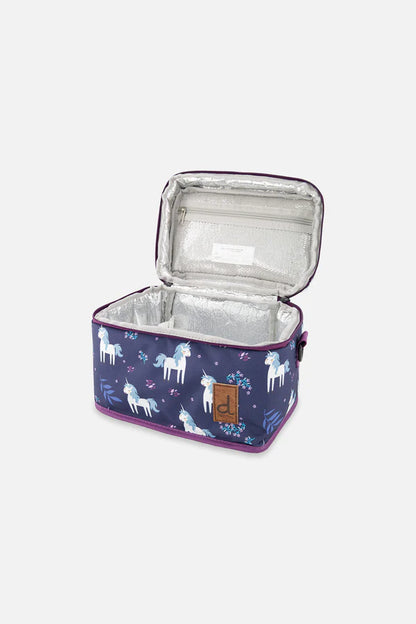 Boîte à lunch bleu et violet imprimé licornes - Deux Par Deux
