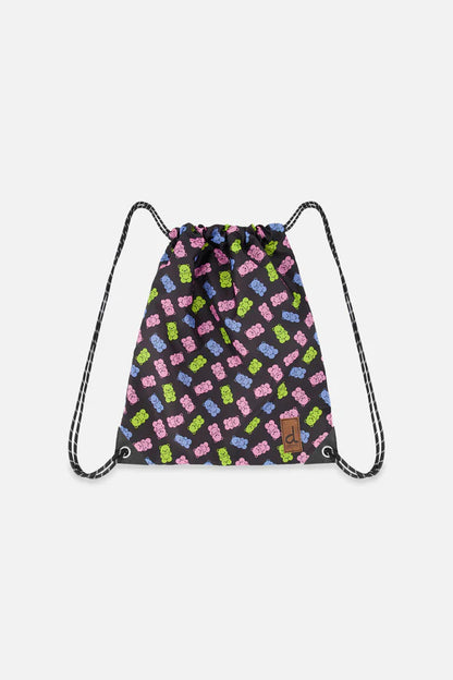 Sac à cordon noir imprimé jujubes - Deux Par Deux