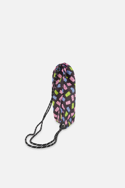 Sac à cordon noir imprimé jujubes - Deux Par Deux