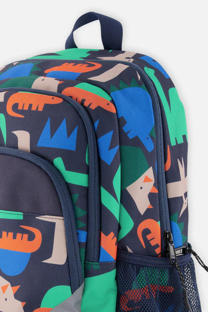 Sac à dos bleu marine imprimé dinosaures - Deux Par Deux
