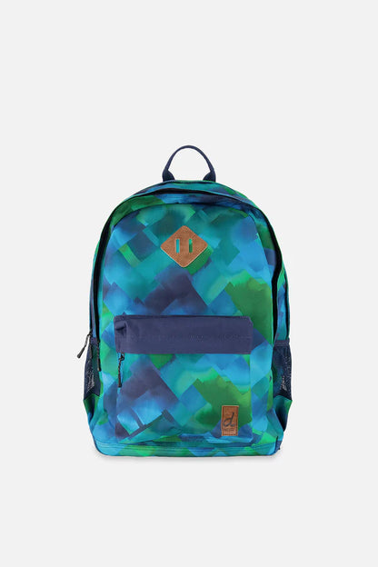 Sac à dos bleu imprimé losanges - Deux Par Deux