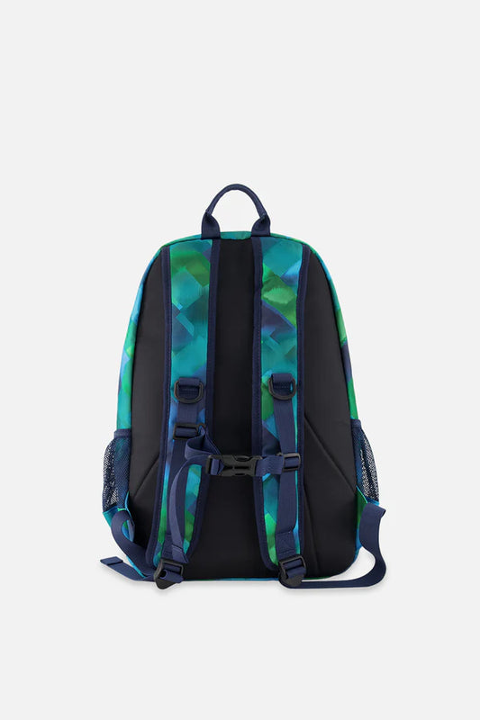 Sac à dos bleu imprimé losanges - Deux Par Deux