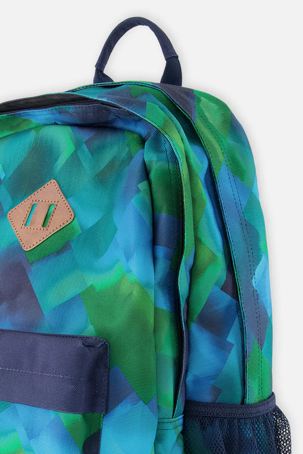 Sac à dos bleu imprimé losanges - Deux Par Deux
