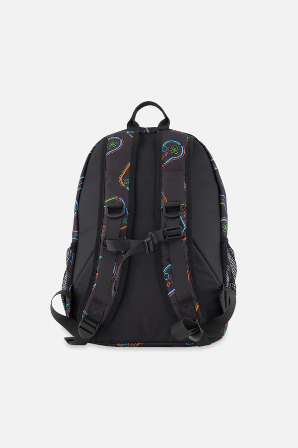 Sac à dos noir imprimé manettes - Deux Par Deux