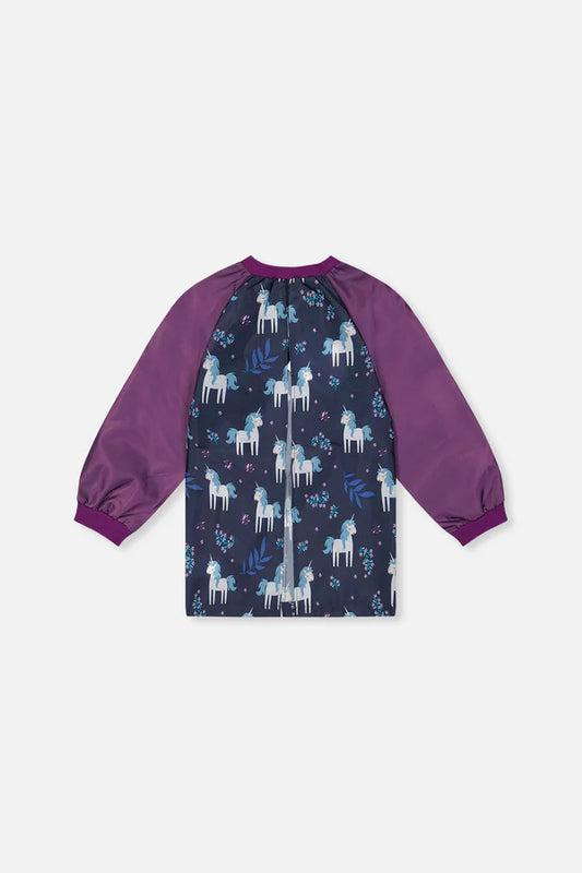 Tablier bleu et violet imprimé licornes - Deux Par Deux