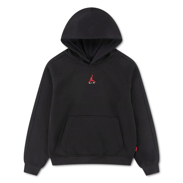 Hoodie Brooklyn Fleece - Jordan noir en molleton, à capuche et poche kangourou, vue de face