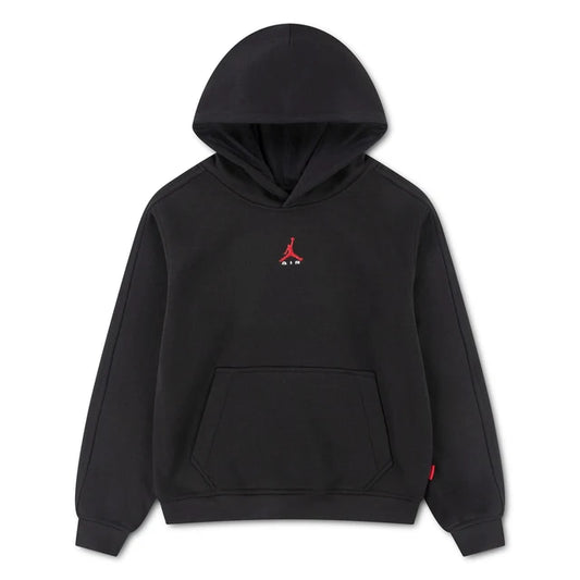 Hoodie Brooklyn Fleece - Jordan noir en molleton, à capuche et poche kangourou, vue de face