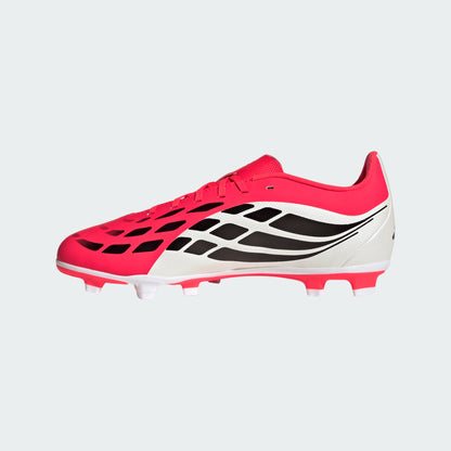 Chaussures de soccer Predator Club FG - Adidas rouge, blanc et noir, matière mesh, enfant, vue latérale droite