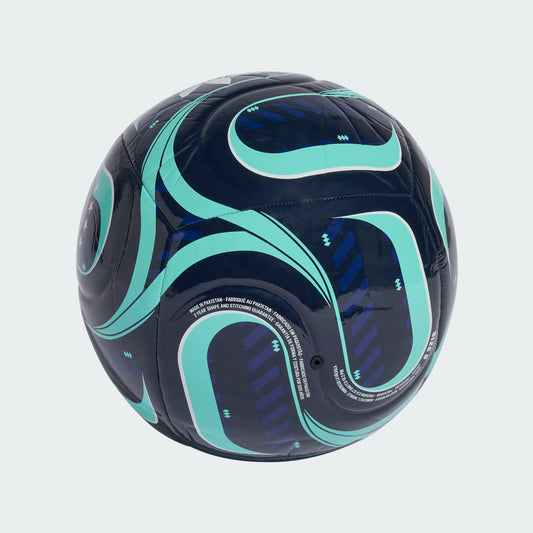 Ballon Trionda Germany Away Club - Adidas, ballon de football bleu foncé avec motifs turquoise, vue de détail.