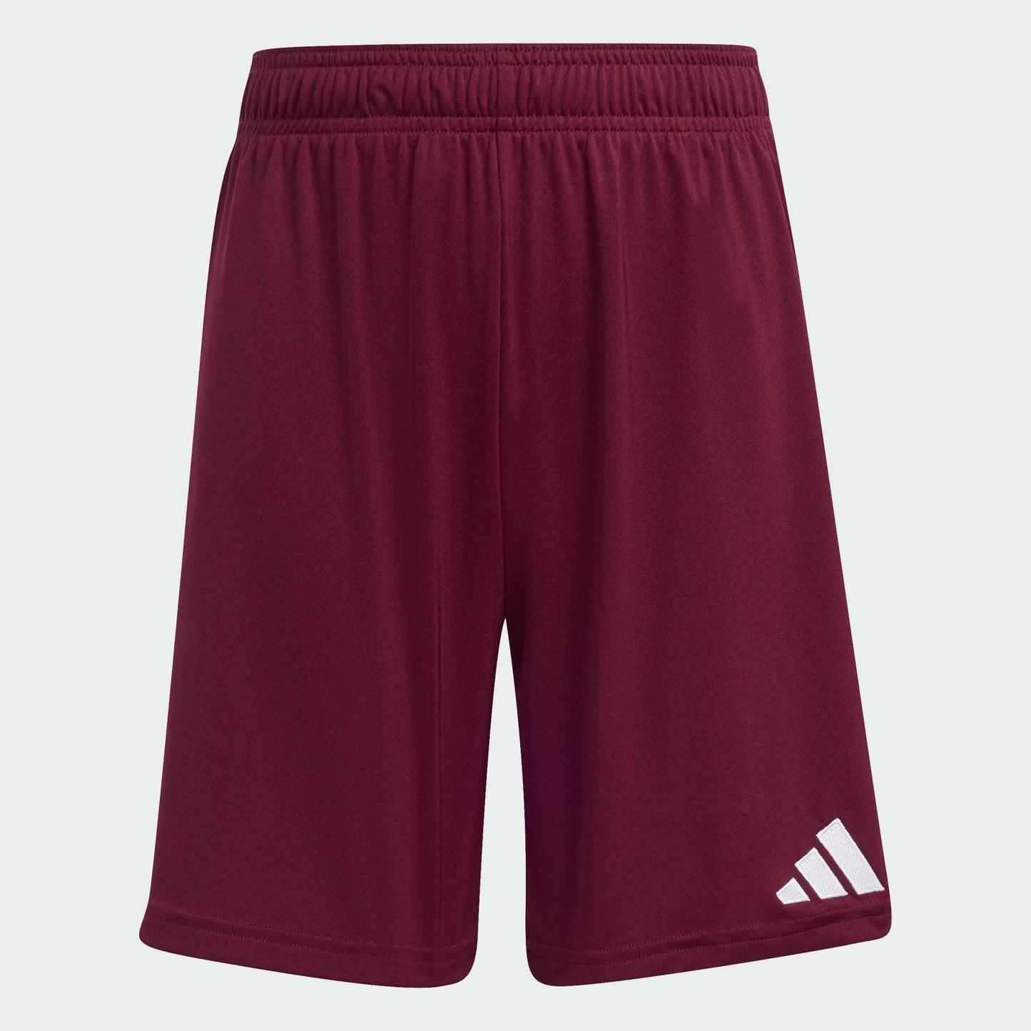 Short ENT26 SHO - Adidas short bordeaux en polyester recyclé, taille ajustable, vue de face, pour enfant garçon.