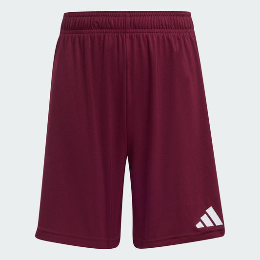 Short ENT26 SHO - Adidas short bordeaux en polyester recyclé, taille ajustable, vue de face, pour enfant garçon.