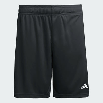 Short Extrada 26 - Adidas, short de sport noir à taille élastique, logo blanc, vue de face pour enfant ou adolescent