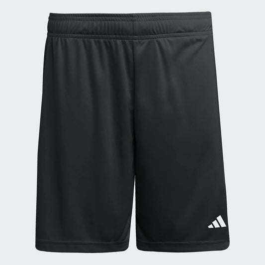 Short Extrada 26 - Adidas, short de sport noir à taille élastique, logo blanc, vue de face pour enfant ou adolescent