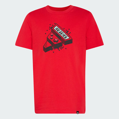 T-Shirt GAMING GRAPHIC - Adidas rouge avec imprimé manette pixelisée, vue galerie position 1, format carré 2000x2000