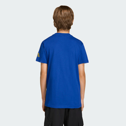 T-Shirt FIFA World Cup 2026 - Adidas bleu en coton 100% pour garçon, vue de dos, manches courtes