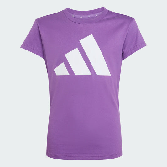 T-Shirt Essentials - Adidas violet en coton avec grand logo blanc, image en galerie position 1, format carré 2000x2000